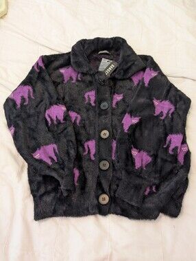 Dangerfield Minky Cat Halloween Cardigan